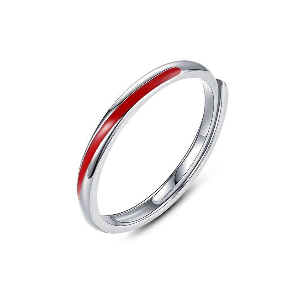 Mobius-anillos de boda ajustables para pareja, banda roja Simple y creativa, anillos para amante, niña, niño, amigo, de San Valentín: red men