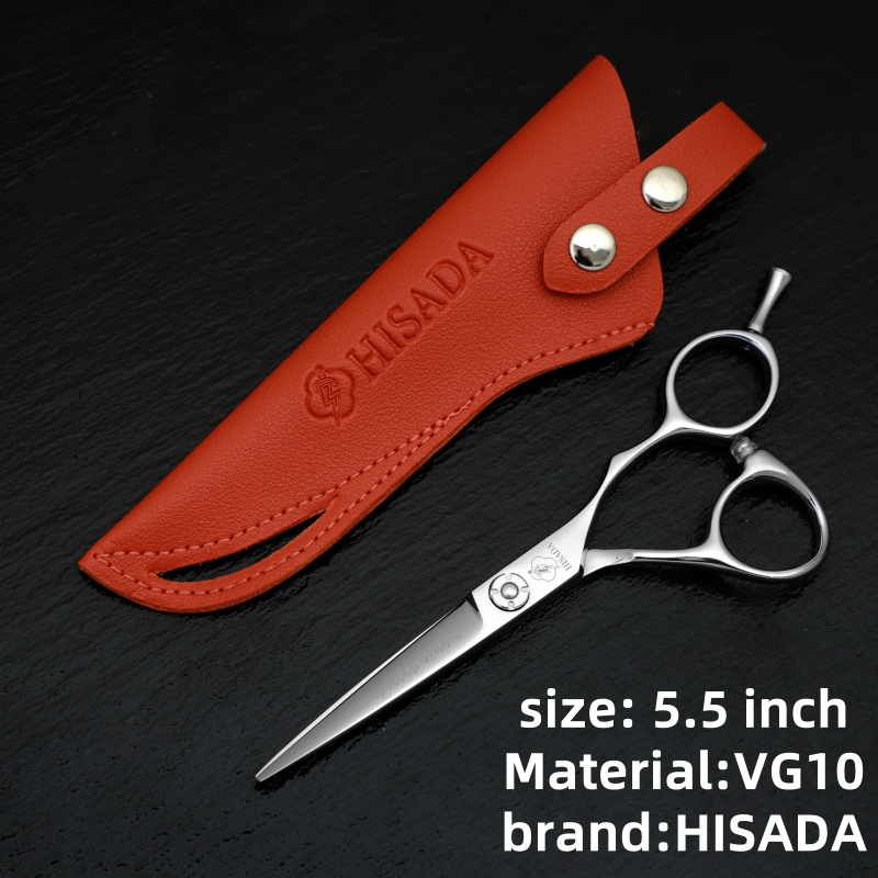 HISADA Accesorios de peluquero de alta gama Tijeras de peluquería profesionales, tijeras de revestimiento negro avanzado 6,0 7,0, acero cobalto VG10,: Gris claro