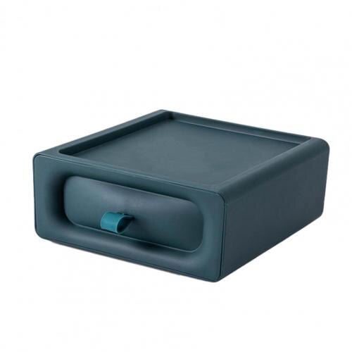 Multi Function Drawer Desktop Storage Box Large Capacity Stackable PP Multi-function Storage Cabinet for Home Supplies: Atrovirens