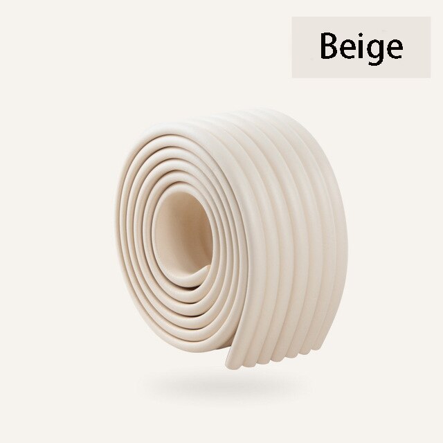 2m baby barnsäkerhet bord hörnskydd skydd barn skum stötfångare kollision breda kuddremsor glas skrivbord kant krockbygel: Beige