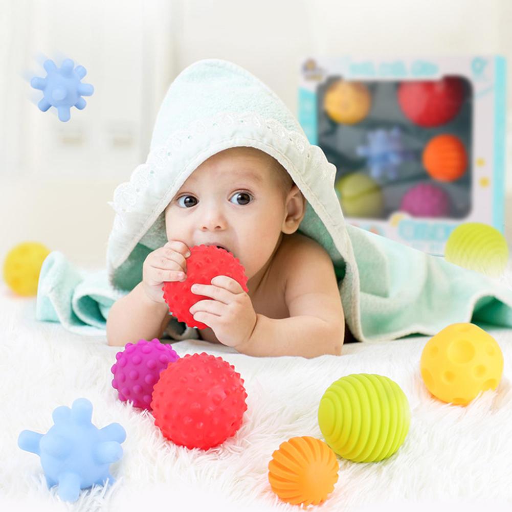 6Stck Sensorischen berühren Mehrere Strukturierte Baby Bälle mit BB Klang Schlecht Bildung Spielzeug entwickeln sensorischen erkenntnis erfassen übungen