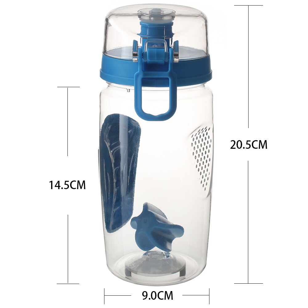 Botella agitadora de proteínas de suero de leche de 750ml, coctelera de nutrición deportiva de plástico, proteína muscular en polvo, botella de agua Vortex