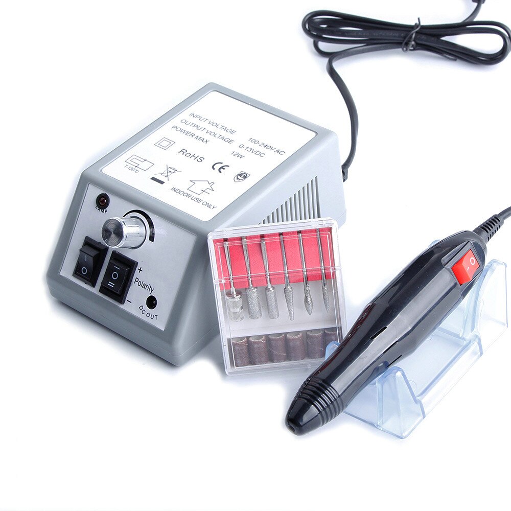 Electric Manicure Machine Set 20000RPM Nail Drill Milling Cutter Nail Art Sanding File Gel Cuticle Remover: Grey / us