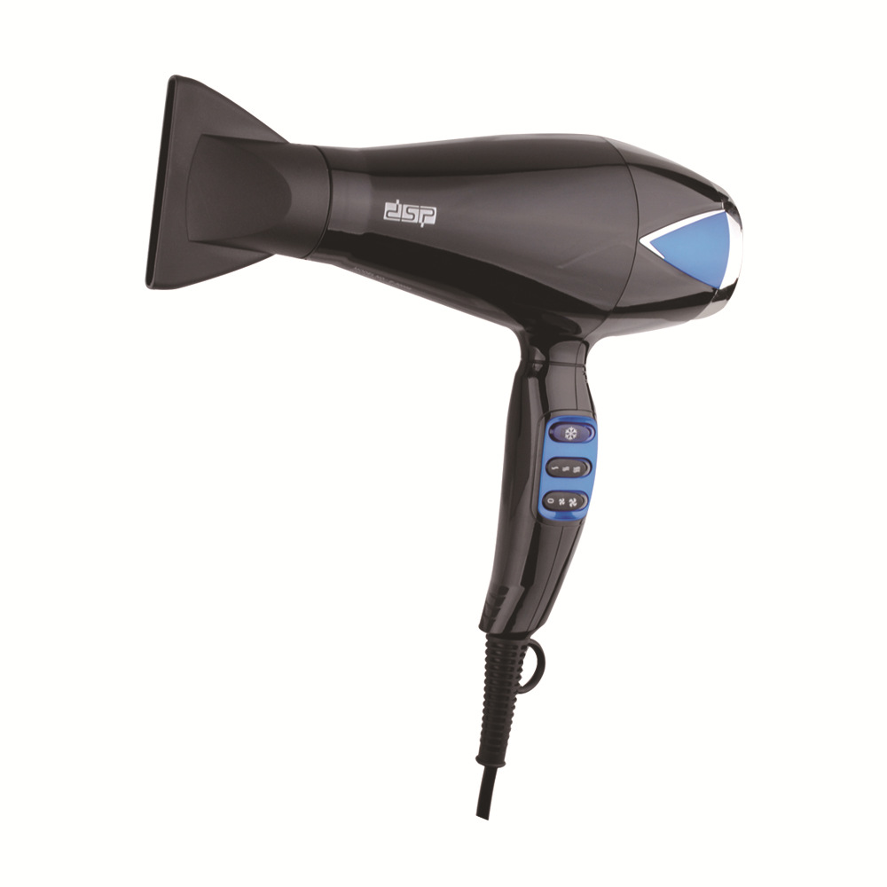 Secador de pelo iónico negativo , herramientas de estilismo de salón de barbería de gran potencia, 2300W, secador de aire /frío para salones, enchufe europeo: blue