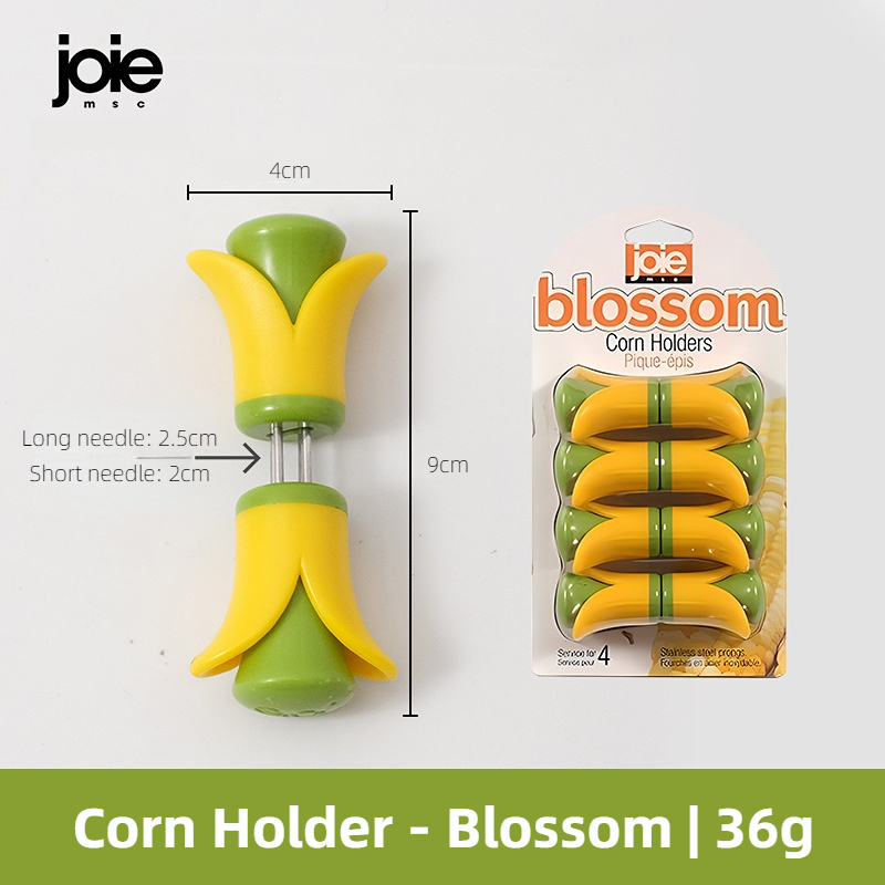 Joie Maïshouders Kinderen Veilig Hittebestendig Maïsgereedschap Voor Hete Maïs Roestvrijstalen Vorken BPA-vrij Food Grade Plastic Handgrepen: green