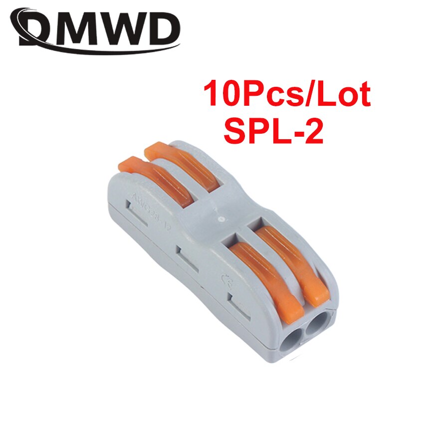 10Pcs SPL-2 Mini Snelle Wire Cable Connectors Universele Compact Dirigent Lente Splicing Bedrading Connector Push-In Terminal Block