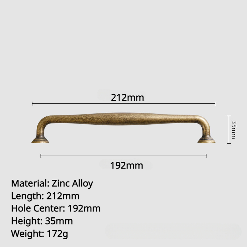 Keukenkast handgrepen antieke zinklegering kast trekt vintage retro kast hardware lade trekt voor kast kledingkast: Transparant