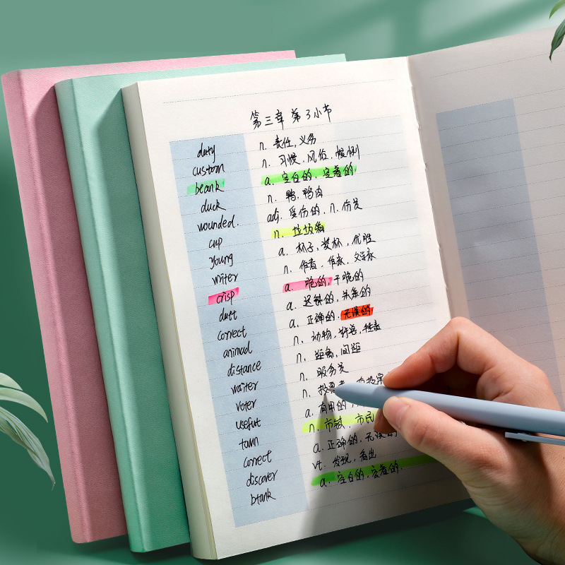 A5 English Memory Learning Notebook 150 Sheets Portable Memo Pad Notebook Memorandum Student School Office Stationery