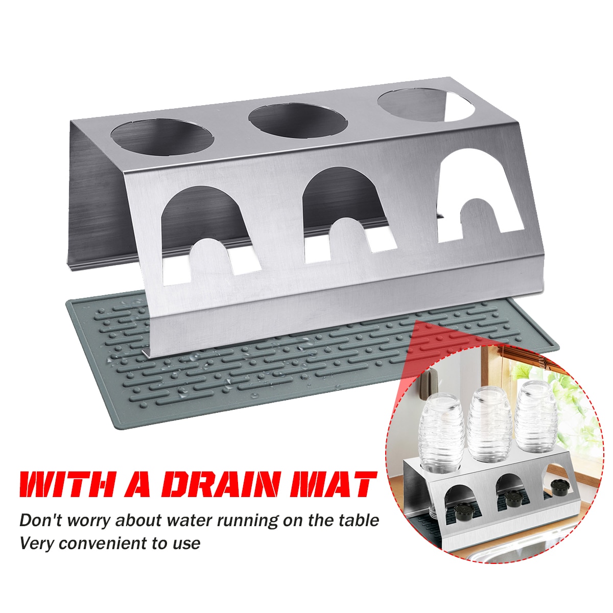 3 Holes Stainless Steel Bottle Holder Cup Holder Drainer For Sodastream Crystal Bottles Baby Bottle Drain Drying Racks