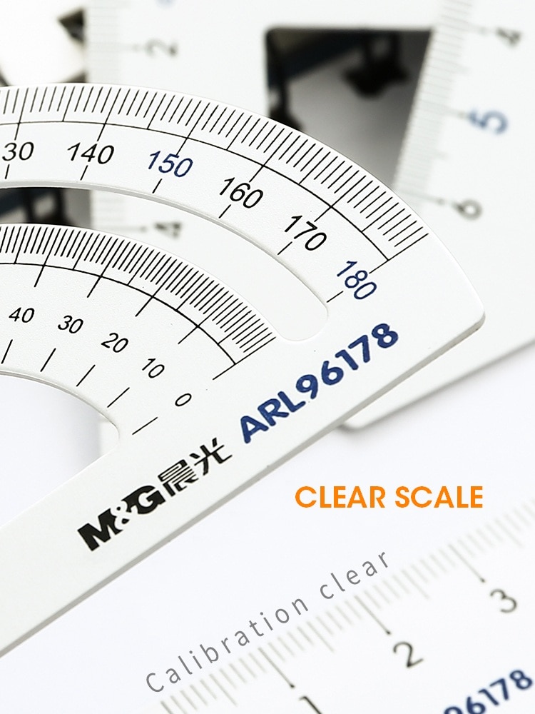 M&G Aluminium Metal Geometry Ruler Set Maths pencil stationery triangular Rulers Protractor Students for School Office Supplies