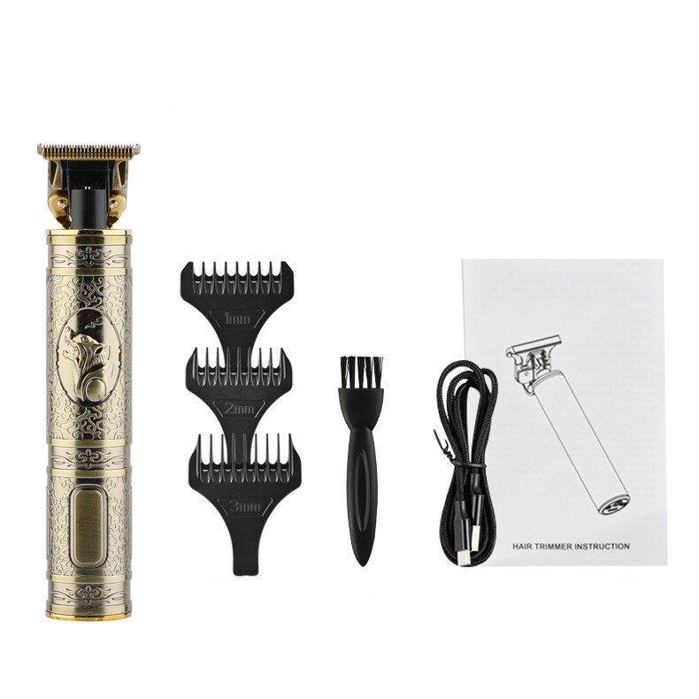 Profession Hair Trimmer Rechargeable Electric Hair Clipper Cordless Cutting T-Blade Wolf Head Trimmer Set Hair Cutting Machine: Default Title