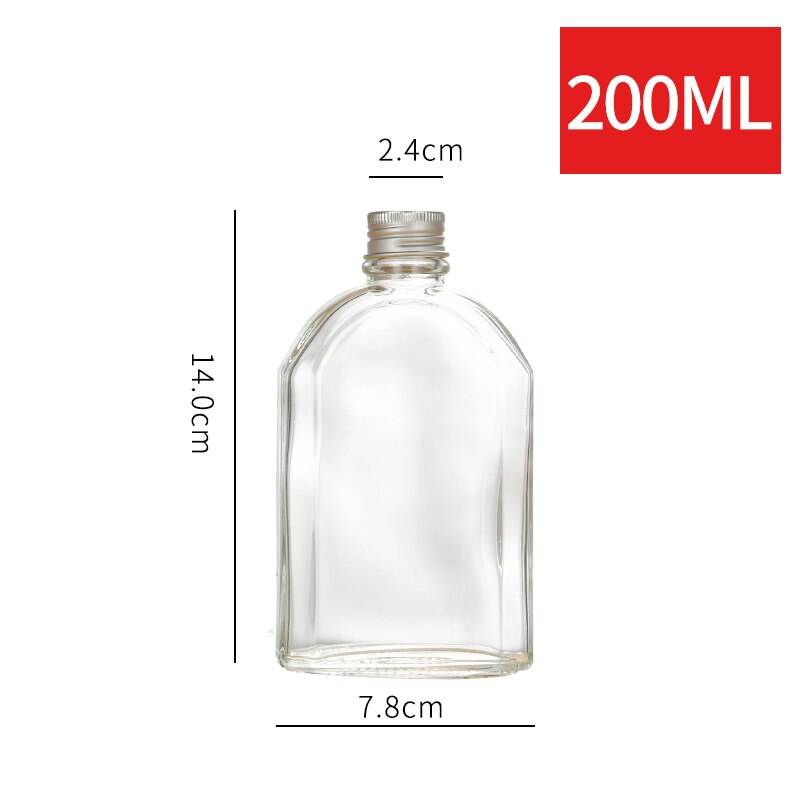 Bouteilles en verre avec bouchon inviolable de 100 à 350 Ml, flacon de poche vide, pour vin, Whisky, Vodka, Brandy, sans plomb, 6 pièces: 200ml 6pcs