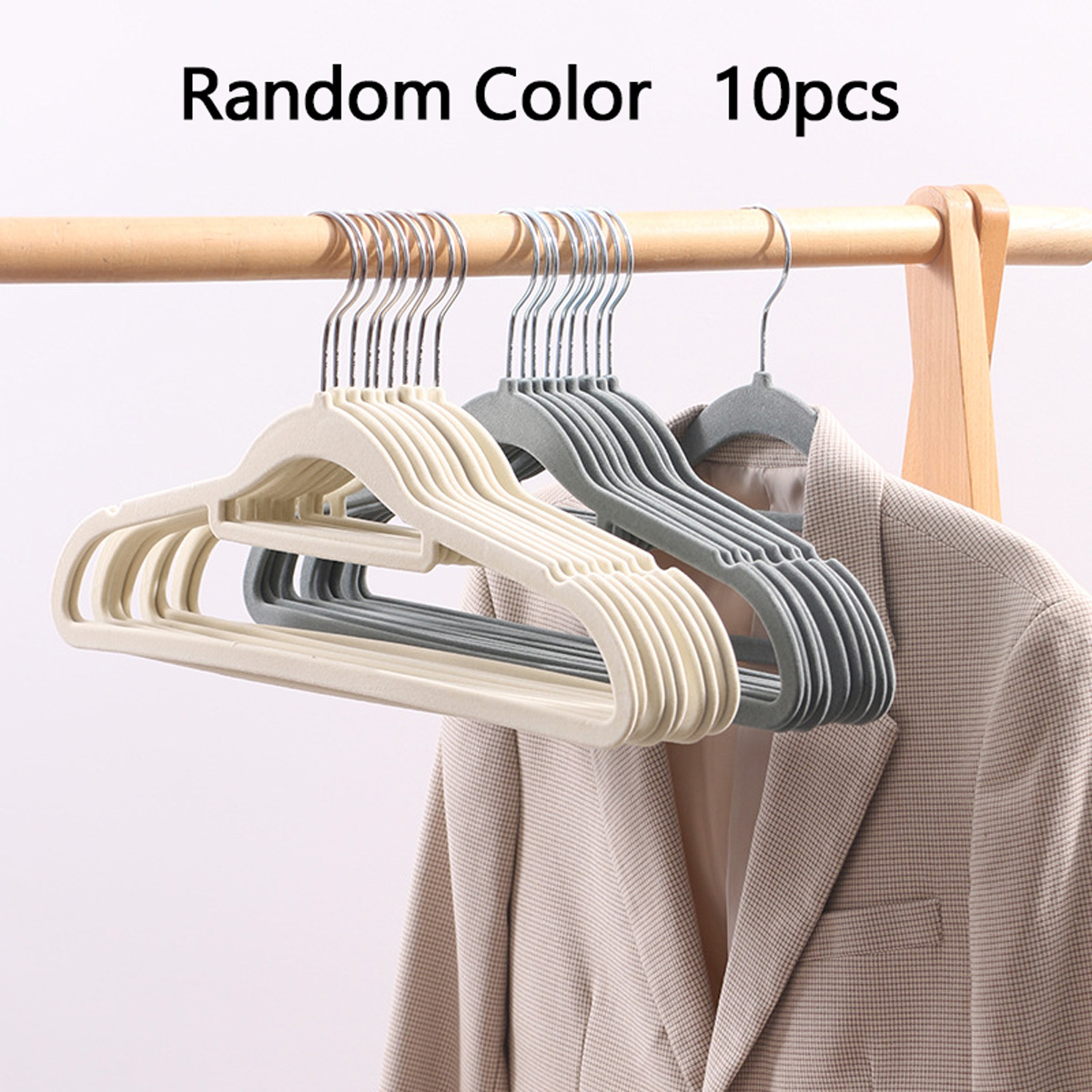 Cintres en velours haut de gamme, cintres en feutre floqués coordonnants, cintres solides, cintres Rap-Duty et cintres trempés, 10/20 pièces cintres pour Vêtements Durables et Fins, Beige, Gris, Noir, pour Gagner de l'Espace dans le Placard