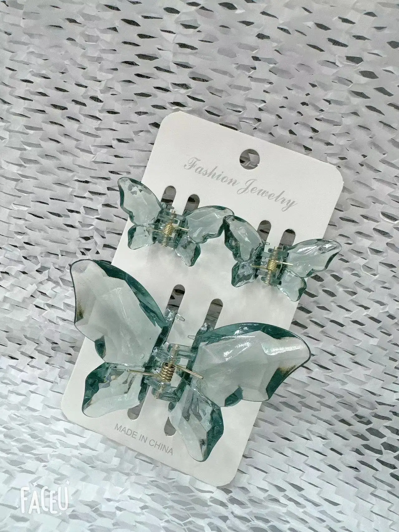 Horquilla de cola de caballo de hada multicolor de estilo coreano, diadema para el pelo, clip de mariposa, accesorios para el cabello femenino de Súper Hada: Gris oscuro