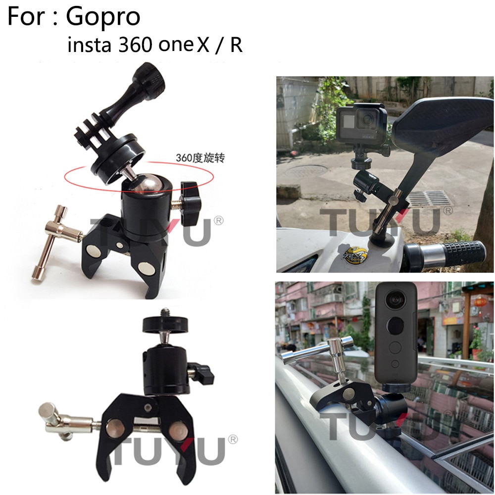 TUYU para cámara de insta 360, soporte para bicicleta, soporte para motocicleta, soporte para GoPro insta 360, soporte para marco esqueleto one X R