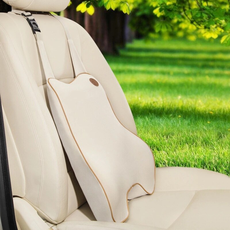 Vacuum compression Upgrade lumbar support cushion Spine Correct Memory Foam Cushion Massage Support Pad Car Pillows: Gray