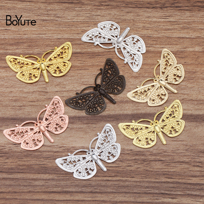 Boyute (50 Stuks/partij) 38*23 Mm Dragonfly Filigraan Bevindingen Metalen Messing Diy Handgemaakte Haar Sieraden Accessoires