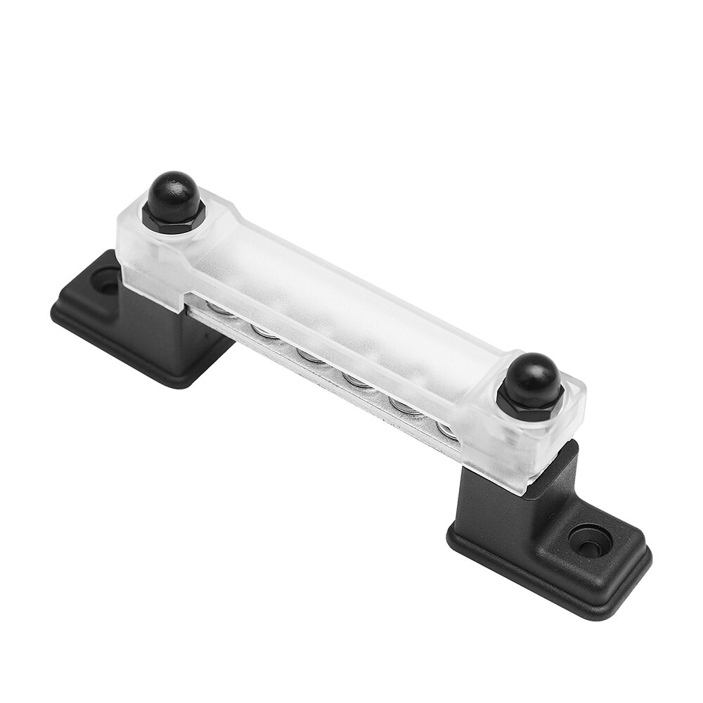 Universal 6 Terminal 130A/150A BusBar Block & Cover for Car Boat Marine Power Distribution Terminal Block 6 Screws + 2 Studs