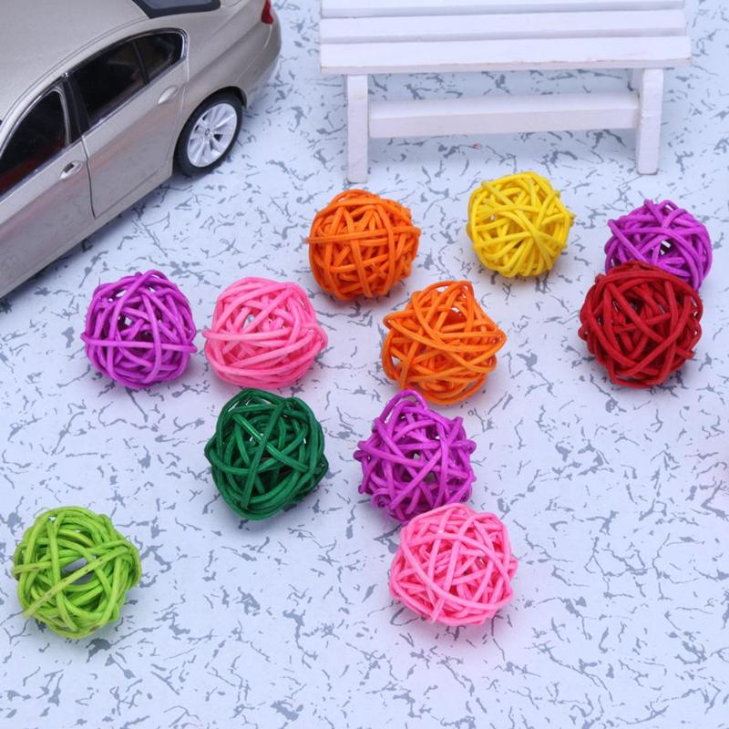 Pipifren 10/20 pces rattan papagaio bolas pássaro brinquedos lã bola pet gato mordida interativa resistente mastigar brinquedos para budgie gaiola jogando