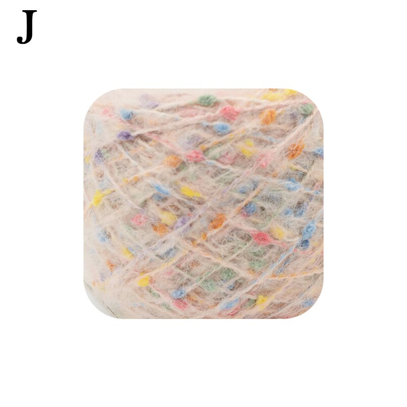50g/ball Dotted Mohair Yarn Hand Knitting Wool Woven Crochet Soft Sweater Colorful Yarn Skin-friendly Baby Children Scarf Thread: J