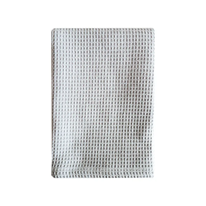 Katoenen Wafel Afwas Handdoek Ananas Check Theedoek Vierkante Handdoek Voor Thuis Keuken Schoonmaak Keuken Gadgets: Light Grey