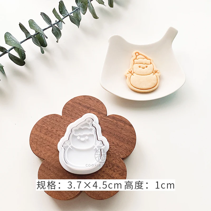 Di Natale mini Simpatico Pupazzo di Neve Pan di zenzero uomo Stampo per Biscotti Riutilizzabile 3D cartone animato Fondente Biscotto stampatore Cottura Torta Decorazione Strumenti: Cioccolato