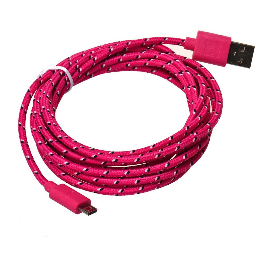 1M/10FT Micro USB Charger Sync Data Cable Cord for Cell Phone faster Charge For Android Phone FOR Smartphone Cellphone Phoes: Hot Pink