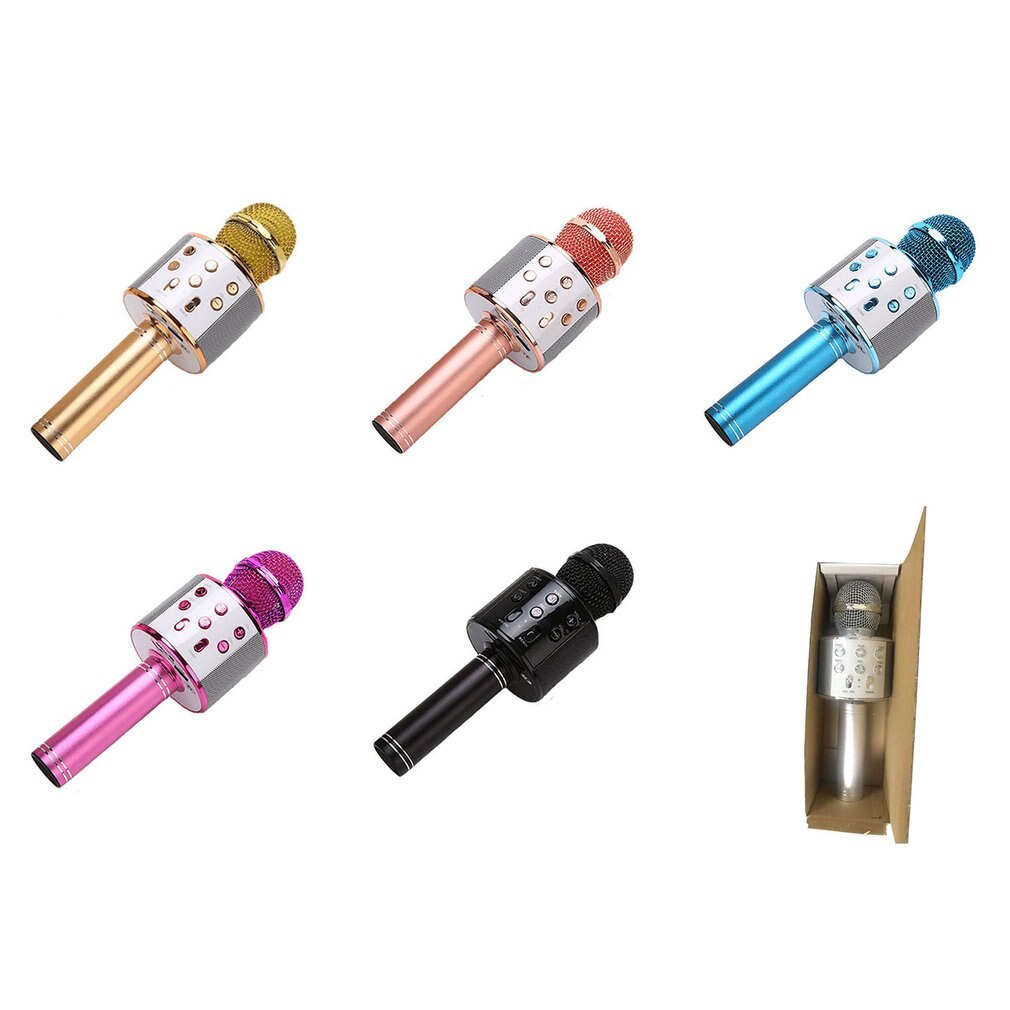 KTV Wireless Karaoke Microphone Bluetooth Handheld Portable Speaker Home KTV Player with LED Lights Christmas Birtay Home Party