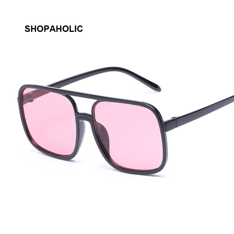 Zwart Vierkant Oversized Zonnebril Vrouwen Big Frame Roze Zonnebril Vrouwelijke Spiegel Oculos Unisex Gradiënt Hip Hop Shades
