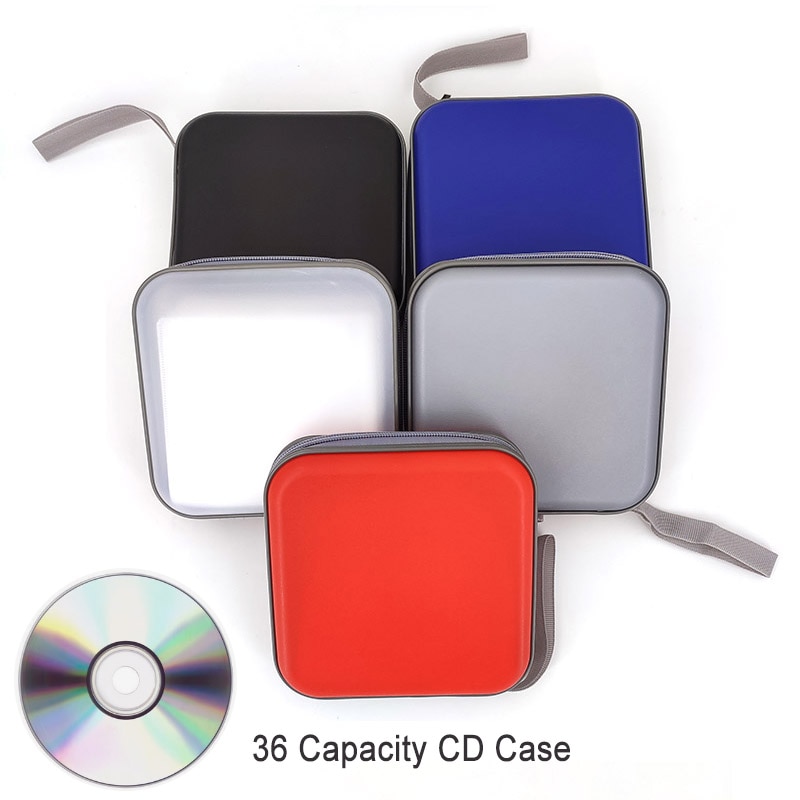 Portable 36pcs Disc CD DVD Wallet Storage Organizer Case Boxes Holder CD Sleeve Hard Bag Album Carry Pouch Bag with Zipper