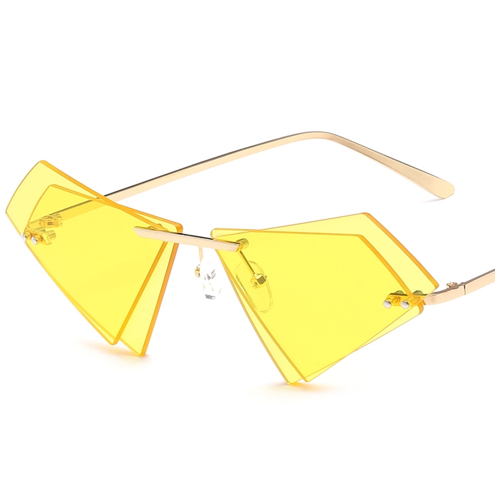 Unique Triangle Frame Night Vision Driving Glasses For Women Yellow Eyeglasses Brand lunettes de vision nocturne 7763CJ: NO.4Night vision