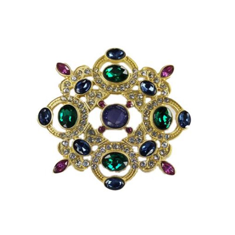 Jahrgang-barockbrosche mit grüner perle, edelsteinausschnitt, geometrisches rechteck, kragenbrosche, damenschmuck: Barock 7