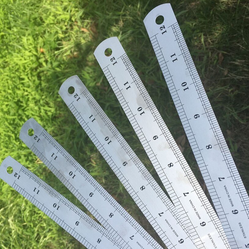 3pcs Back to shcool Long Drawing ruller aluminium ruler Stationery tool 15/20/30cm 6/8/12inch Nice for students