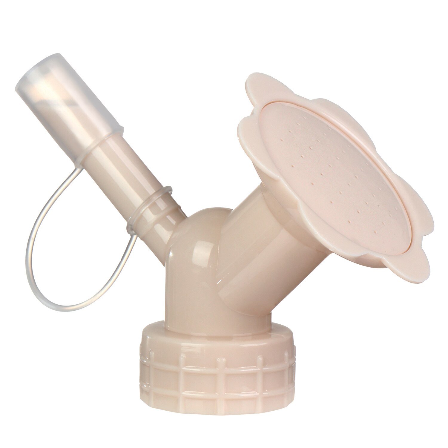 Mini Kunststoff Gießkanne Auslauf Flasche Kappe Dual Kopf Sprinkler Düse drinnen-Anlage Gießkanne Garten Sprinkler Werkzeug: Beige
