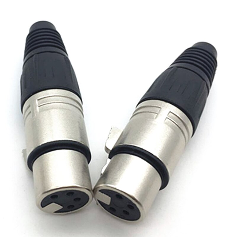 Male & Female 3-Pin 4-Pin 5-Pin XLR Microphone Audio Cable Plug Connectors Cannon Cable Terminals