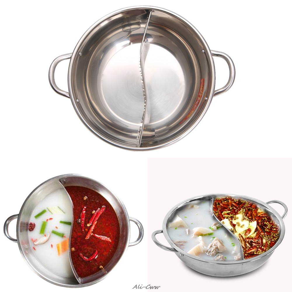 29cm dobbelt opdelt gryde rustfrit stål komfur hjem køkkengrej suppe madlavning værktøj køkken forsyninger