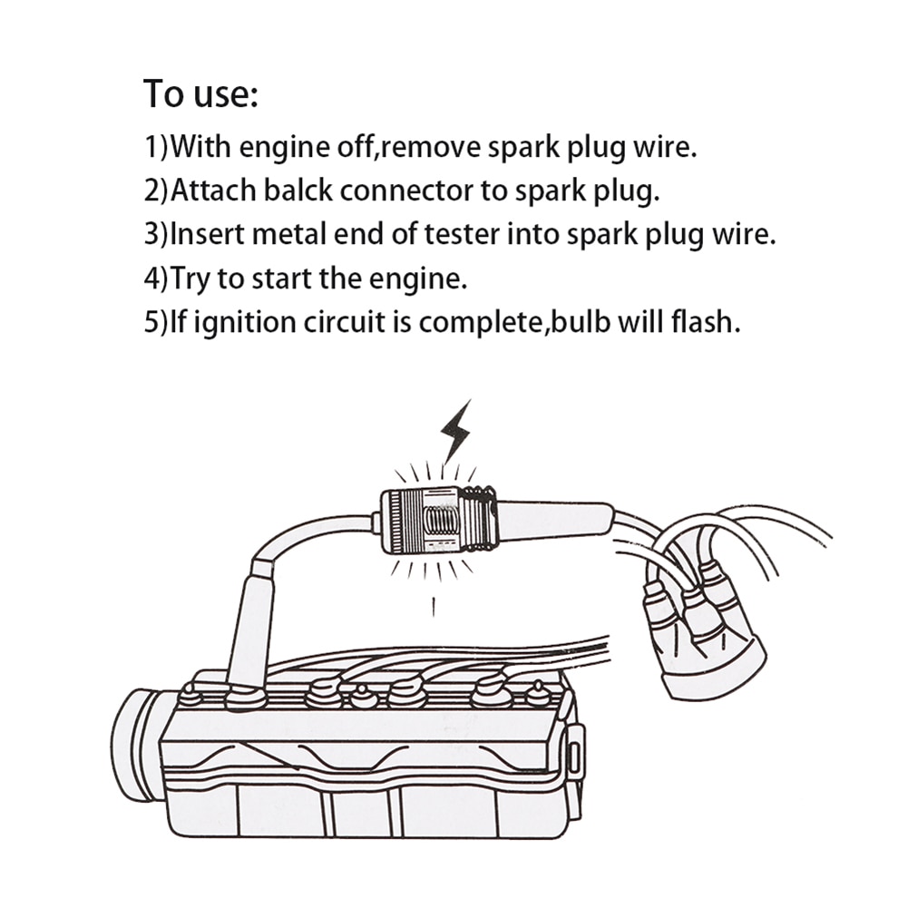 Spark Plug Tester Ignition System Coil Engine Inline Autos Diagnostic Test Tool