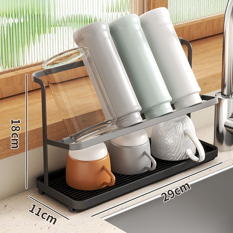 Coffee Cup Stand Cup Rack Multifunctional Storage Rack Household Removable Non Slip Mugs Cups Organizer Cup Drying Rack: light green