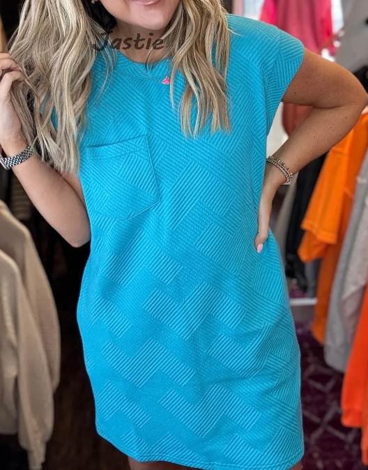 Casual Jurk Dames - Ronde Hals Zakje Korte Mouw Losse A-lijn Mini Polyester: S / Grijs