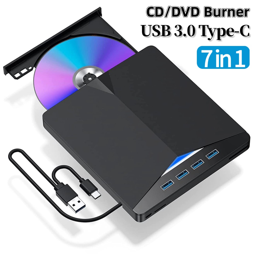 USB3.0 Externer DVD-CD-Brenner-Laufwerksleser für Windows 7, 8, 10, 11, Laptop-PC-Player, optische Laufwerke, mobiles Hochgeschwindigkeits-CD-DVD-Laufwerk