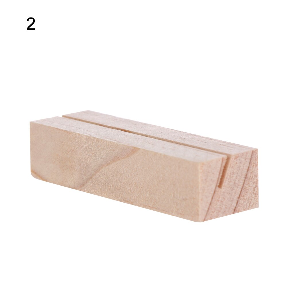 1PC natural wood note holder photo holder office desk business card message holder wedding crafts desk decoration base crafts: 2