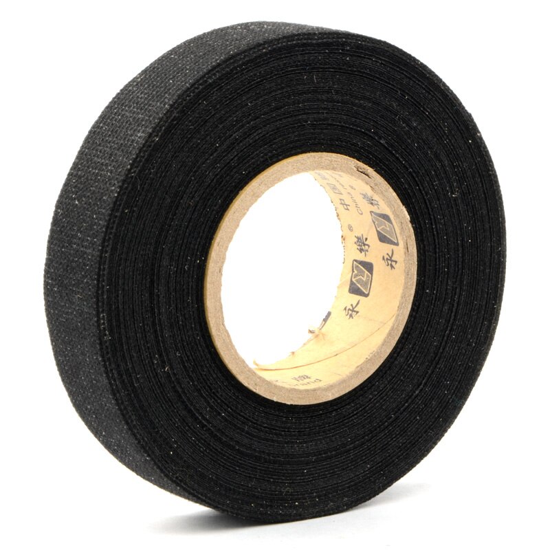 19mmx15m Car Adhesive Cloth Tape For Cable Harness Wiring Loom Black Non-woven Cloth Tape For Cable Harness Wiring Loom