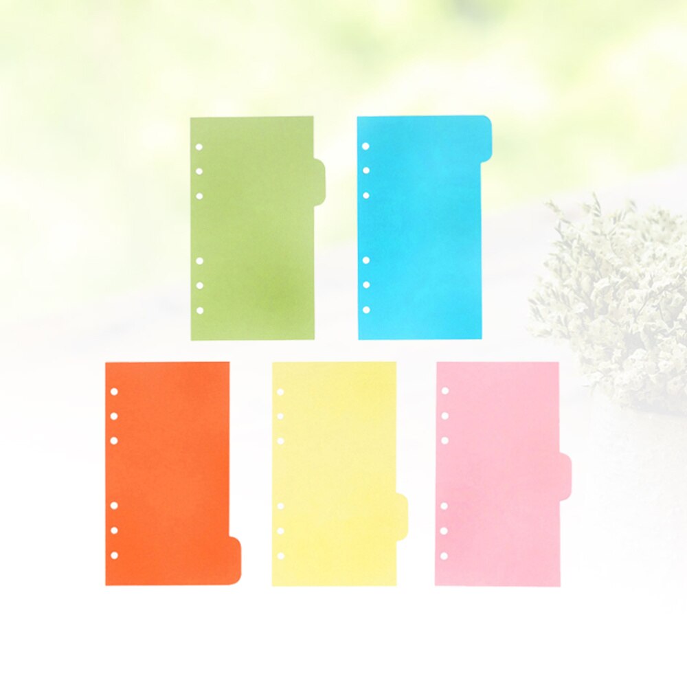 1 stk fanepapir  a5 praktiske klassificerede farverige dokumentarrangørmærker sidefeltdelere