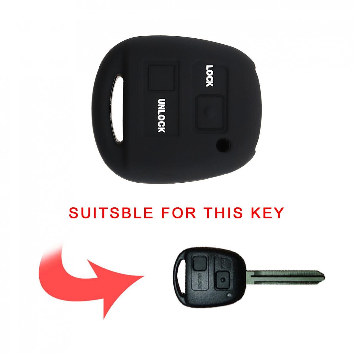 2 Buttons Silicone Straight Plate Car Key Case Cover Protector for Toyota Camry RAV4 PRADO Corolla AVENSIS LAND CRUISER YARIS