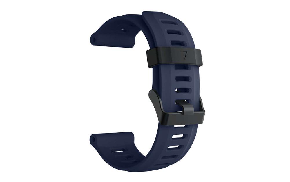 26mm Watch Straps for Garmin Fenix 3/3HR wrist band silicone watchband for Garmin Fenix3 / Fenix 5X Bracelet belt with HD film: Midnight blue