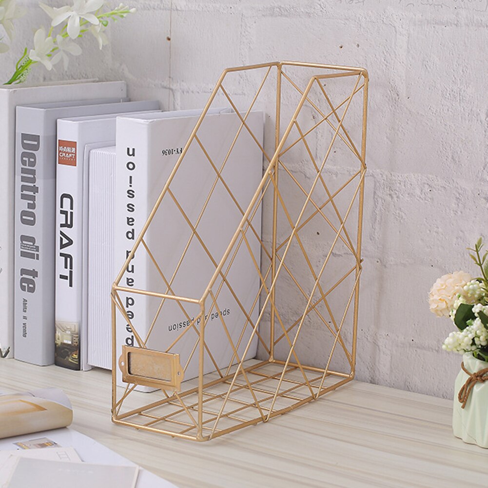 Book File Stand Iron Desktop Multi-layerBook File Stand Magazine Rack Cosmetic Storage Rack DU55