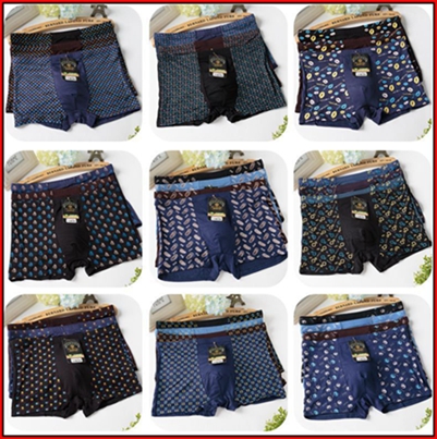 10Pcs/lot Men&#39;s boxers Soft breathable plus size 6XL 7XL print Big Size underwears men shorts: Random color Print / 7XL