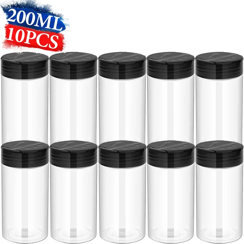 Hurtownia kuchenna Plastikowe słoiki na przyprawy z pokrywkami robić shakerów Pusta słoje na sól i pieprz Przechowywanie przypraw Pojemnik na butelki z przyprawami robić grillowania: Czekolada