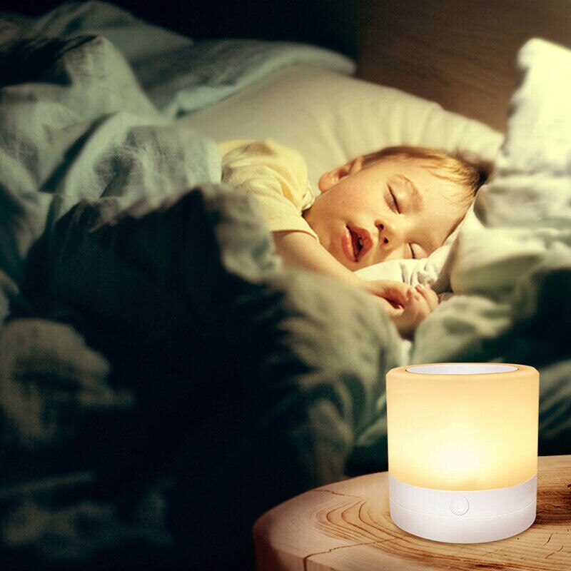 Led natlys smart sengebordslampe berøringsbetjening genopladelig bærbar