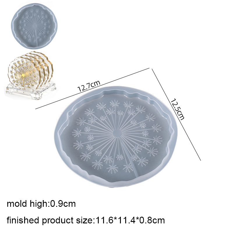 Molde de silicona de resina para posavasos redondo de Mandala, bandeja para posavasos de café, molde para bricolaje, resina epoxi, yeso, hormigón, copa de vino, molde para estera: Rojo